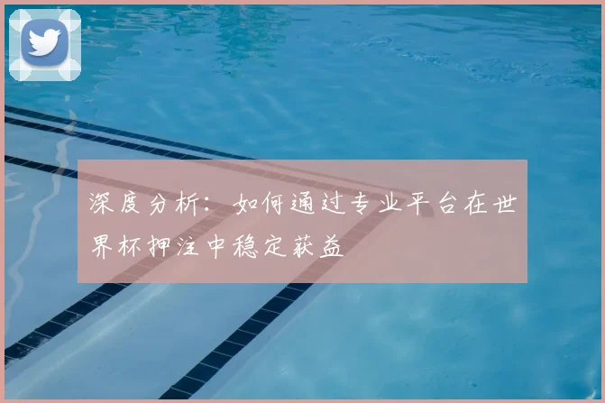 深度分析：如何通过专业平台在世界杯押注中稳定获益